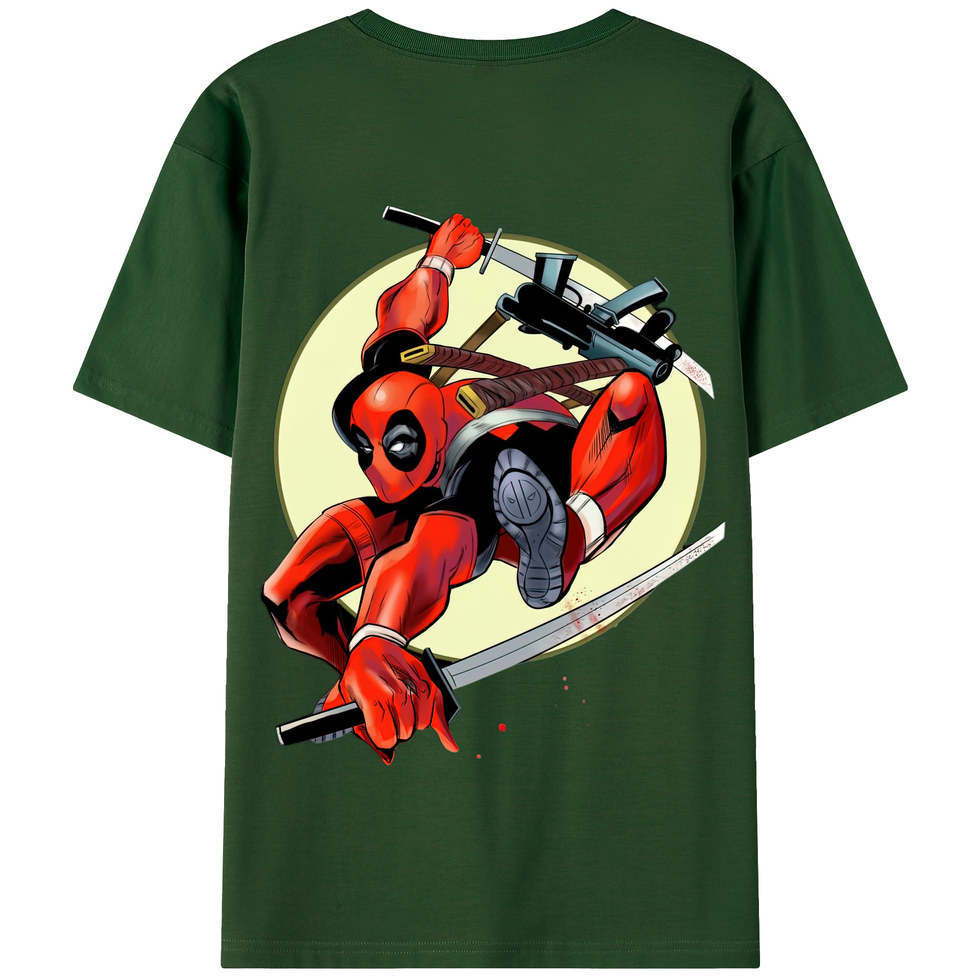 （画像用） Deadpool デッドプール 綿100％半袖Tシャツ（背面プリント）